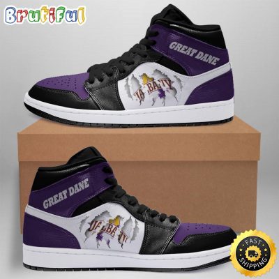 NCAA Albany Great Danes Purple Air Jordan 1 High Sneakers