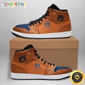 NCAA Auburn Tigers Orange Blue Air Jordan 1 High Sneakers