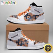 NCAA Auburn Tigers White Air Jordan 1 High Sneakers