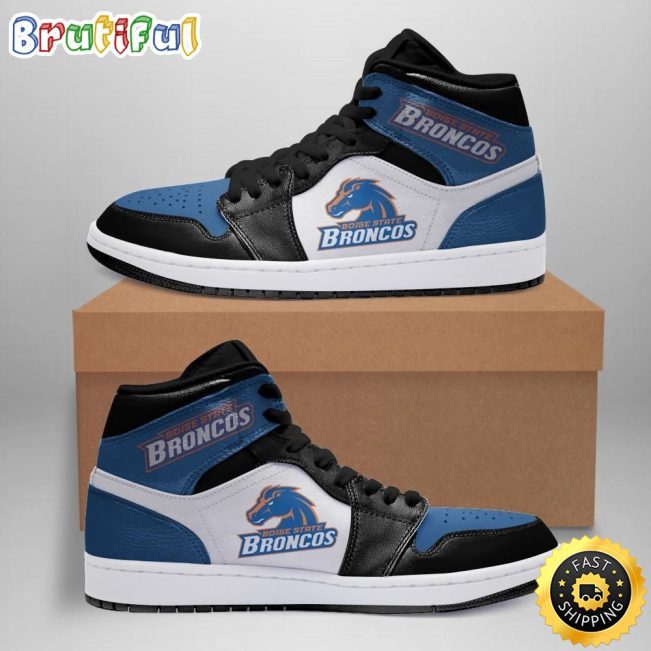 NCAA Boise State Broncos Blue Black Air Jordan 1 High Sneakers