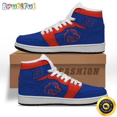 NCAA Boise State Broncos Blue Orange Air Jordan 1 High Sneakers