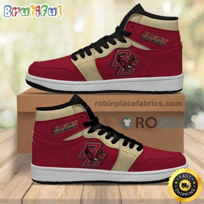 NCAA Boston College Eagles Red Air Jordan 1 High Sneakers