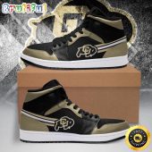 NCAA Colorado Buffaloes Gold Black Air Jordan 1 High Sneakers