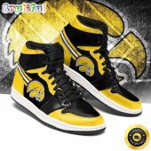 NCAA Iowa Hawkeyes Gold Black Air Jordan 1 High Sneakers