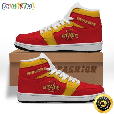 NCAA Iowa State Cyclones Cardinal Gold Air Jordan 1 High Sneakers