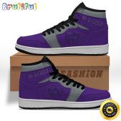 NCAA Kansas State Wildcats Purple Silver Air Jordan 1 High Sneakers