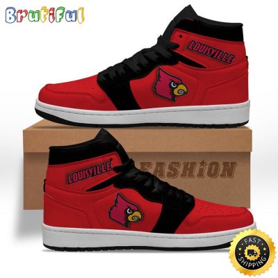 NCAA Louisville Cardinals Red Black Air Jordan 1 High Sneakers Legendary Air Jordan Footwear