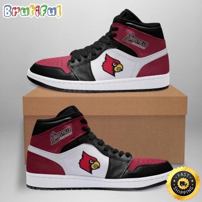 NCAA Louisville Cardinals Red Black Air Jordan 1 High Sneakers Stylish Air Jordan 1 Series