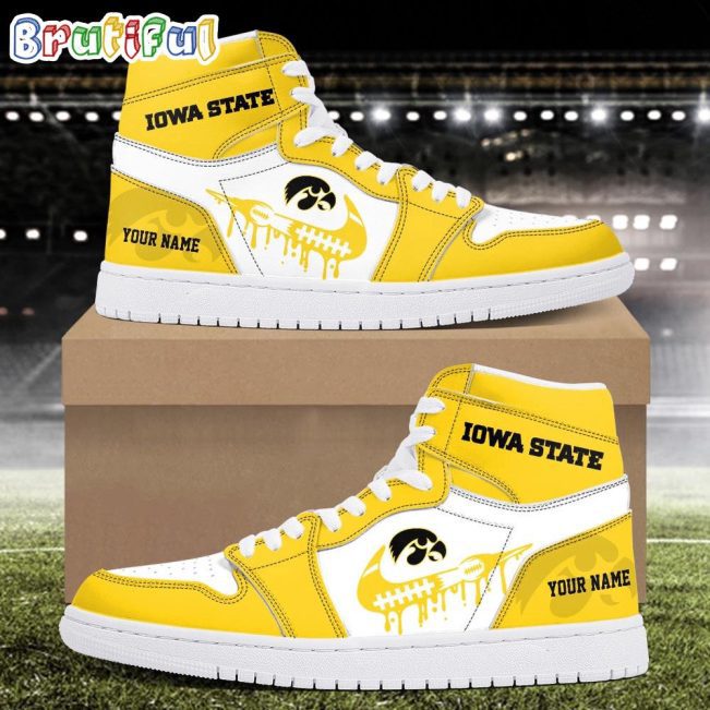 NCAA lowa State Cyclones Sport Team Personalized Air Jordan 1 Hightop Shoes