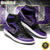 NCAA LSU Tigers Purple Black Air Jordan 1 High Sneakers