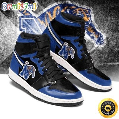 NCAA Memphis Tigers Blue Black Air Jordan 1 High Sneakers