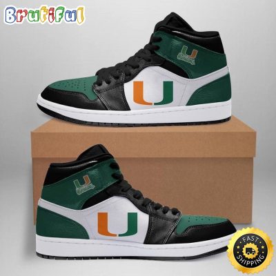 NCAA Miami Hurricanes Air Jordan 1 High Sneakers