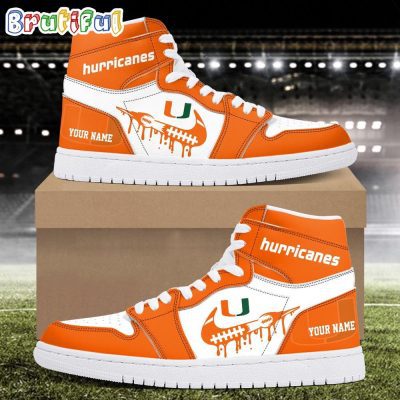 NCAA Miami Hurricanes Sport Team Personalized Air Jordan 1 Hightop Shoes