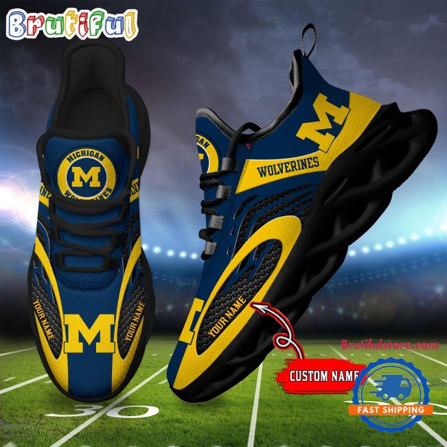 NCAA Michigan Wolverines Sport Team New Design Max Soul Shoes Sneaker