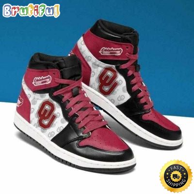 NCAA Oklahoma Sooners Crimson Black Air Jordan 1 High Sneakers