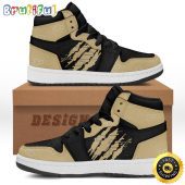 NCAA Purdue Boilermakers Gold Black Scratch Air Jordan 1 High Sneakers