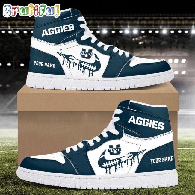 NCAA Utah State Aggies Sport Team Personalized Air Jordan 1 Hightop Shoes