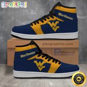 NCAA West Virginia Mountaineers Blue Gold Air Jordan 1 High Sneakers