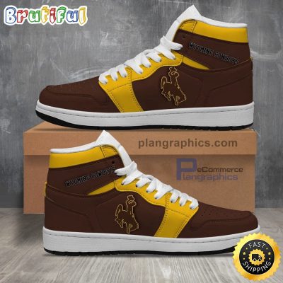 NCAA Wyoming Cowboys Air Jordan 1 High Sneakers