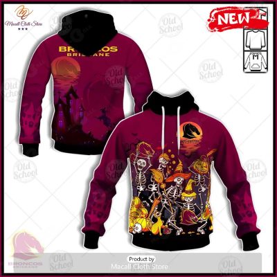 NEW NRL Brisbane Broncos Halloween Style for Men and Women Hoodie Sweatshirt 3D -soulcals