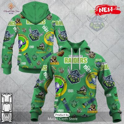 [NEW] NRL Canberra Raiders Season Logo Design Hoodie Sweatshirt 3D -soulcals