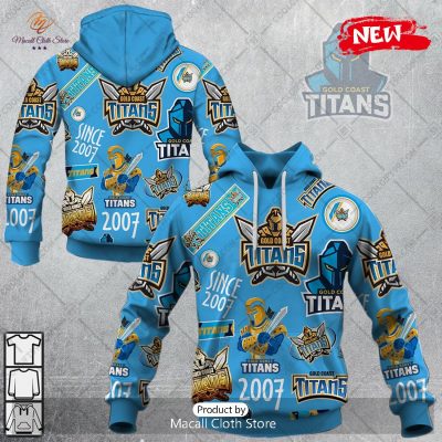 [NEW] NRL Gold Coast Titans Season Logo Design Hoodie Sweatshirt 3D -soulcals