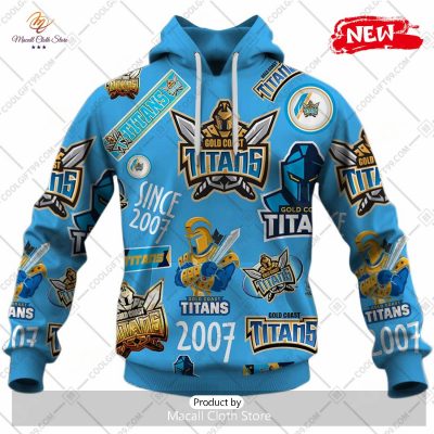 [NEW] NRL Gold Coast Titans Season Logo Design Hoodie Sweatshirt 3D -soulcals