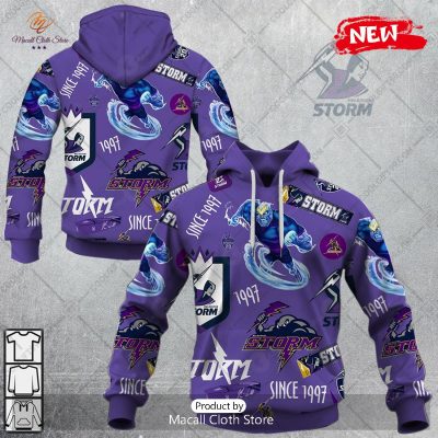 [NEW] NRL Melbourne Storm Season Logo Design Hoodie Sweatshirt 3D -soulcals
