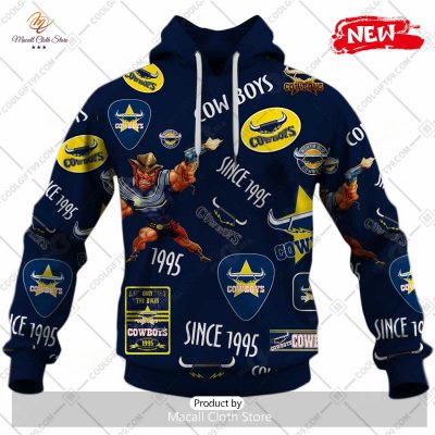[NEW] NRL North Queensland Cowboys Season Logo Design Hoodie Sweatshirt 3D -soulcals