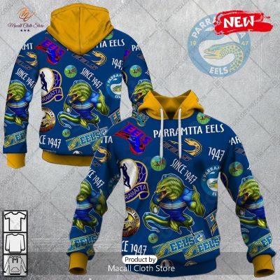 [NEW] NRL Parramatta Eels Season Logo Design Hoodie Sweatshirt 3D -soulcals
