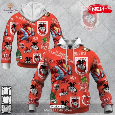 [NEW] NRL St. George Illawarra Dragons Season Logo Design Hoodie Sweatshirt 3D -soulcals