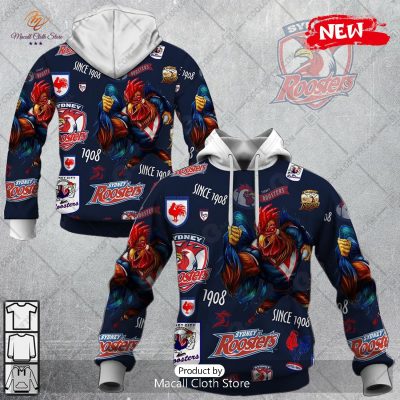 [NEW] NRL Sydney Roosters Season Logo Design Hoodie Sweatshirt 3D -soulcals