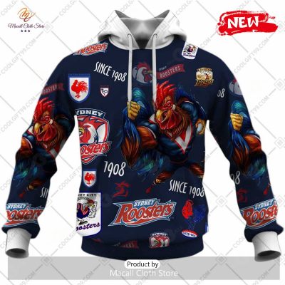 [NEW] NRL Sydney Roosters Season Logo Design Hoodie Sweatshirt 3D -soulcals