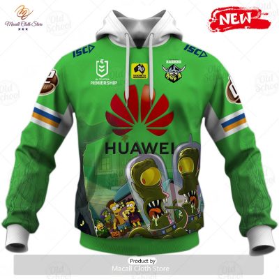NEW Personalise NRL Canberra Raiders x The Simpsons 2023 Halloween Jersey Hoodie 3D -soulcals