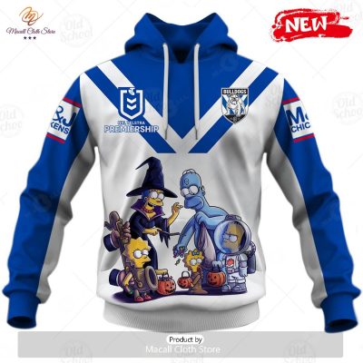NEW Personalise NRL Canterbury Bulldogs x The Simpsons 2023 Halloween Jersey Hoodie 3D -soulcals