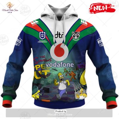 NEW Personalise NRL New Zealand Warriors x The Simpsons 2023 Halloween Jersey Hoodie 3D -soulcals