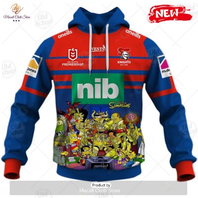 NEW Personalise NRL Newcastle Knights x The Simpsons 2023 Halloween Jersey Hoodie 3D -soulcals