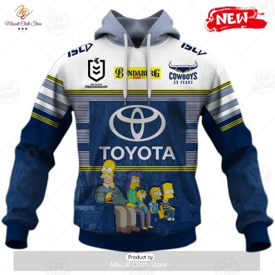 NEW Personalise NRL North Queensland Cowboys x The Simpsons Halloween 2023 Jersey Hoodie 3D -soulcals
