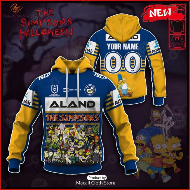 NEW Personalise NRL Parramatta Eels x The Simpsons 2023 Halloween Jersey Hoodie 3D -soulcals