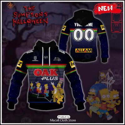 NEW Personalise NRL Penrith Panthers x The Simpsons 2023 Halloween Jersey Hoodie 3D -soulcals