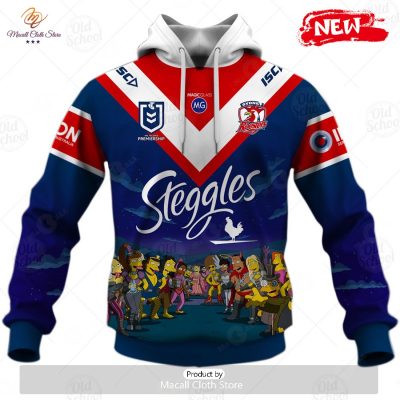 NEW Personalise NRL Sydney Roosters x The Simpsons 2023 Halloween Jersey Hoodie 3D -soulcals