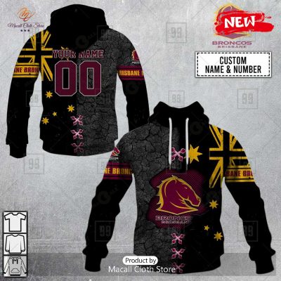 [NEW] Personalized NRL Brisbane Broncos Flag Design Hoodie Sweatshirt 3D -soulcals