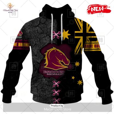 [NEW] Personalized NRL Brisbane Broncos Flag Design Hoodie Sweatshirt 3D -soulcals