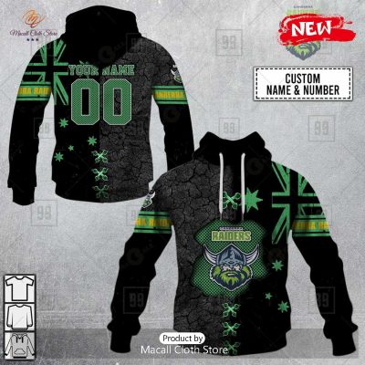 [NEW] Personalized NRL Canberra Raiders Flag Design Hoodie Sweatshirt 3D -soulcals