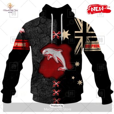 [NEW] Personalized NRL Dolphins Flag Design Hoodie Sweatshirt 3D -soulcals