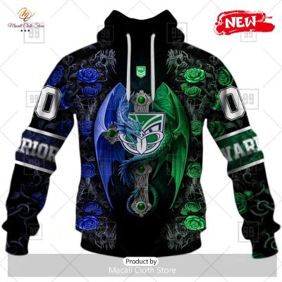 [NEW] Personalized NRL New Zealand Warriors Rose Luxury Dragon Hoodie Sweatshirt 3D -soulcals