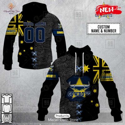 [NEW] Personalized NRL North Queensland Cowboys Flag Design Hoodie Sweatshirt 3D -soulcals