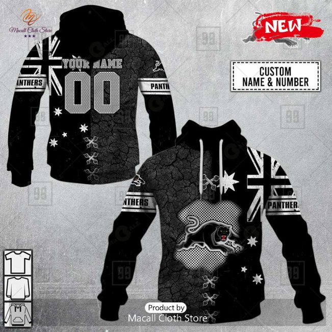 [NEW] Personalized NRL Penrith Panthers Flag Design Hoodie Sweatshirt 3D -soulcals