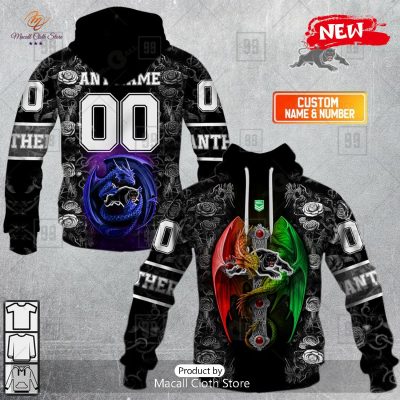 [NEW] Personalized NRL Penrith Panthers Rose Luxury Dragon Hoodie Sweatshirt 3D -soulcals