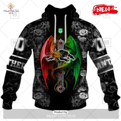 [NEW] Personalized NRL Penrith Panthers Rose Luxury Dragon Hoodie Sweatshirt 3D -soulcals